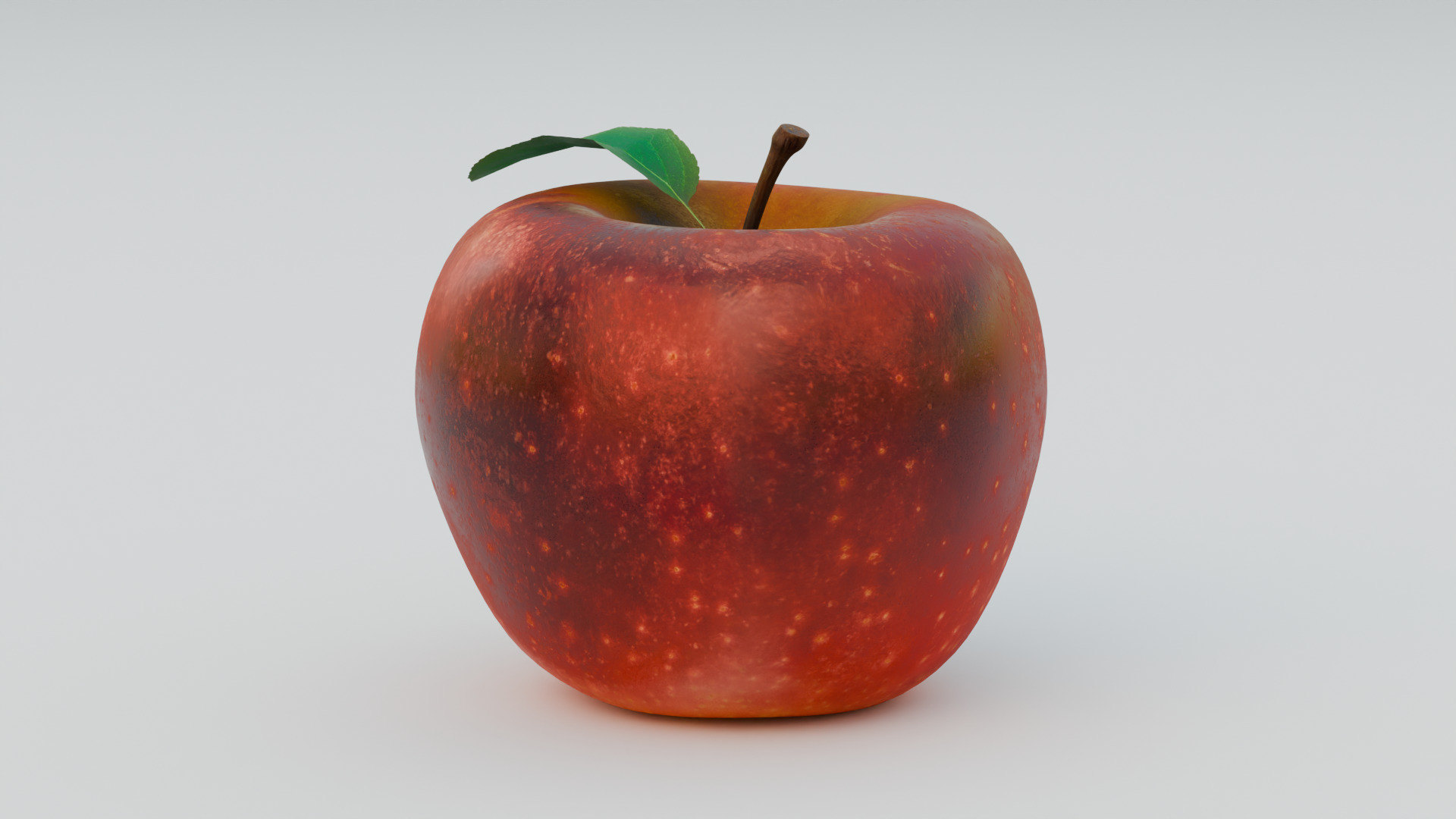 Apple Red Low-poly 3D model_4