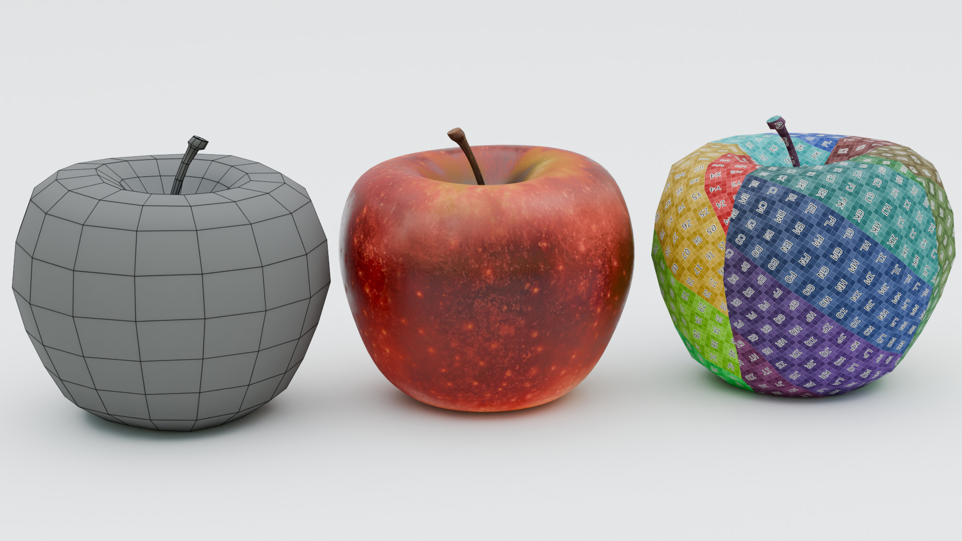 Apple Red Low-poly 3D model_11
