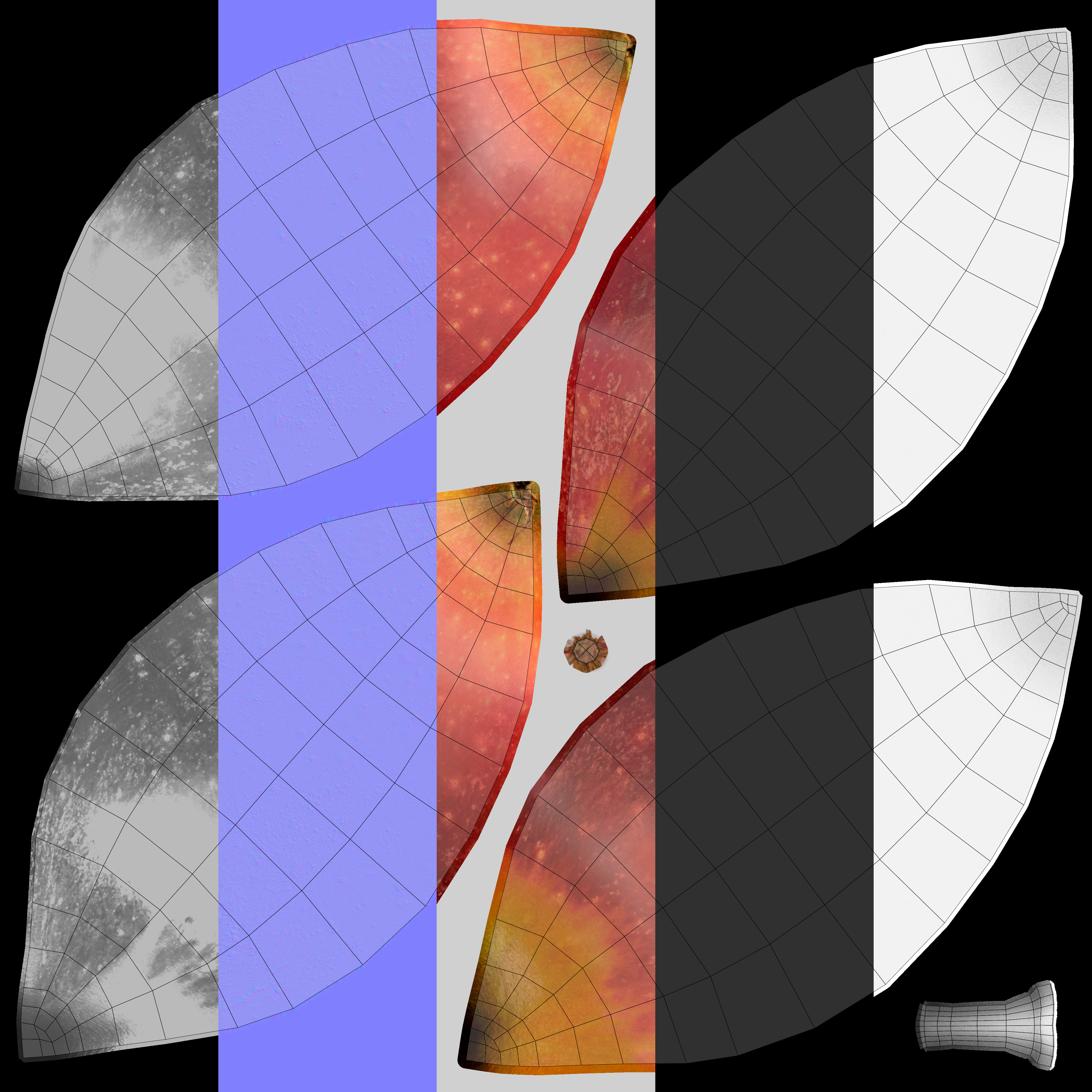 Apple Red Low-poly 3D model_14