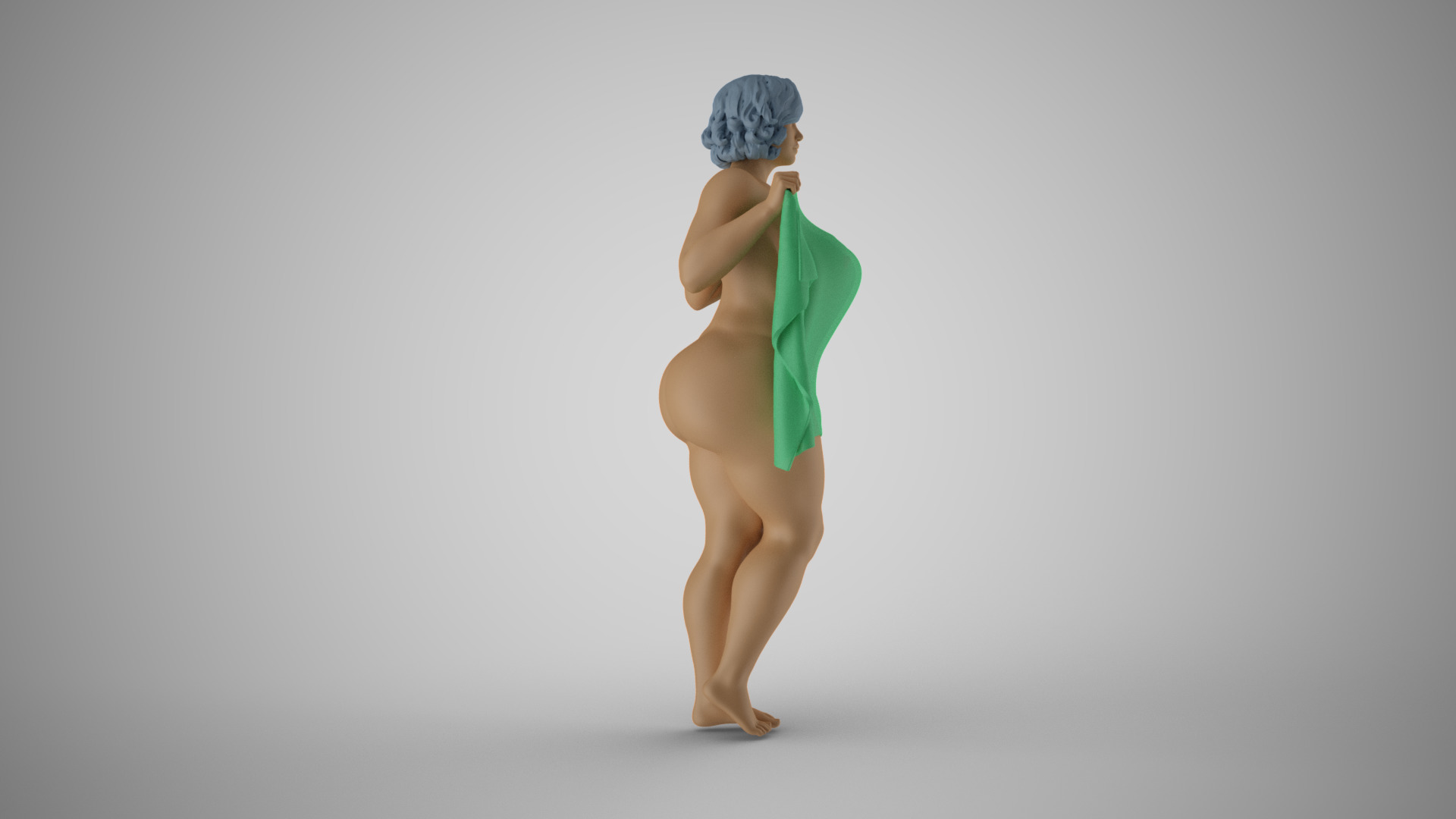 Woman Hiding Herself 3D print model_5