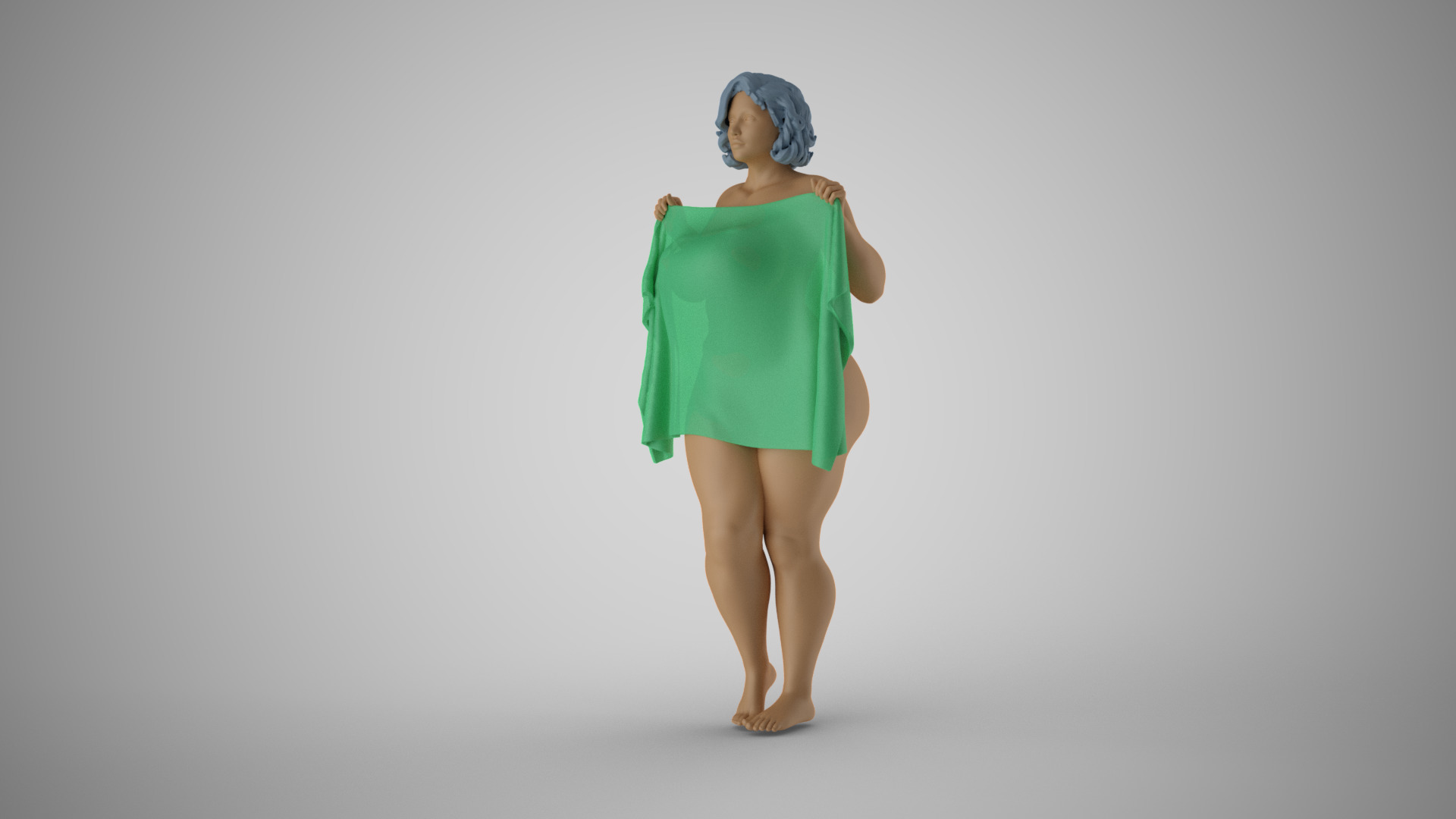 Woman Hiding Herself 3D print model_10