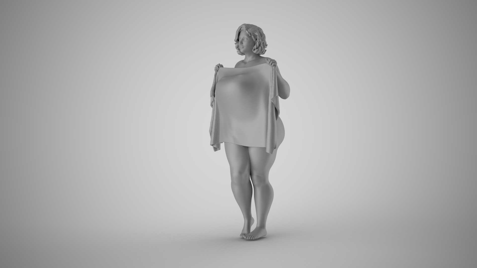 Woman Hiding Herself 3D print model_1