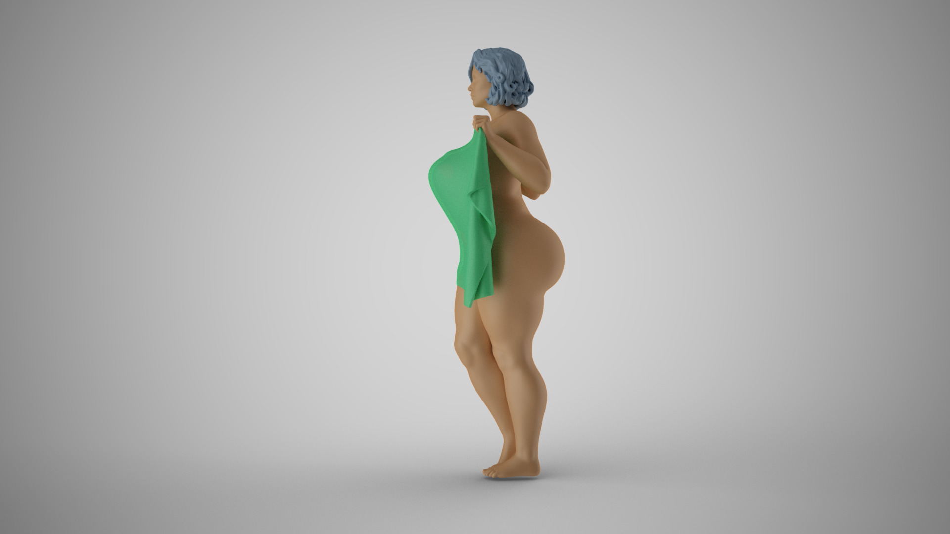 Woman Hiding Herself 3D print model_9