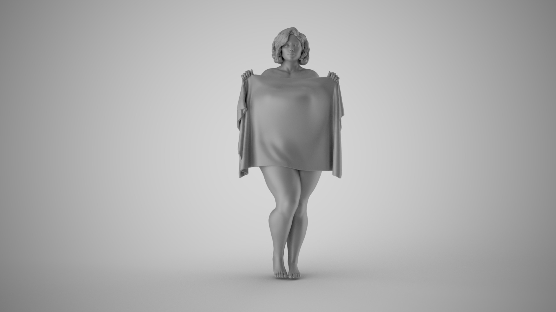 Woman Hiding Herself 3D print model_2
