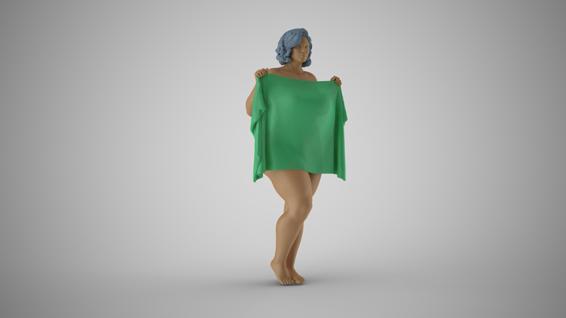Woman Hiding Herself 3D print model_4