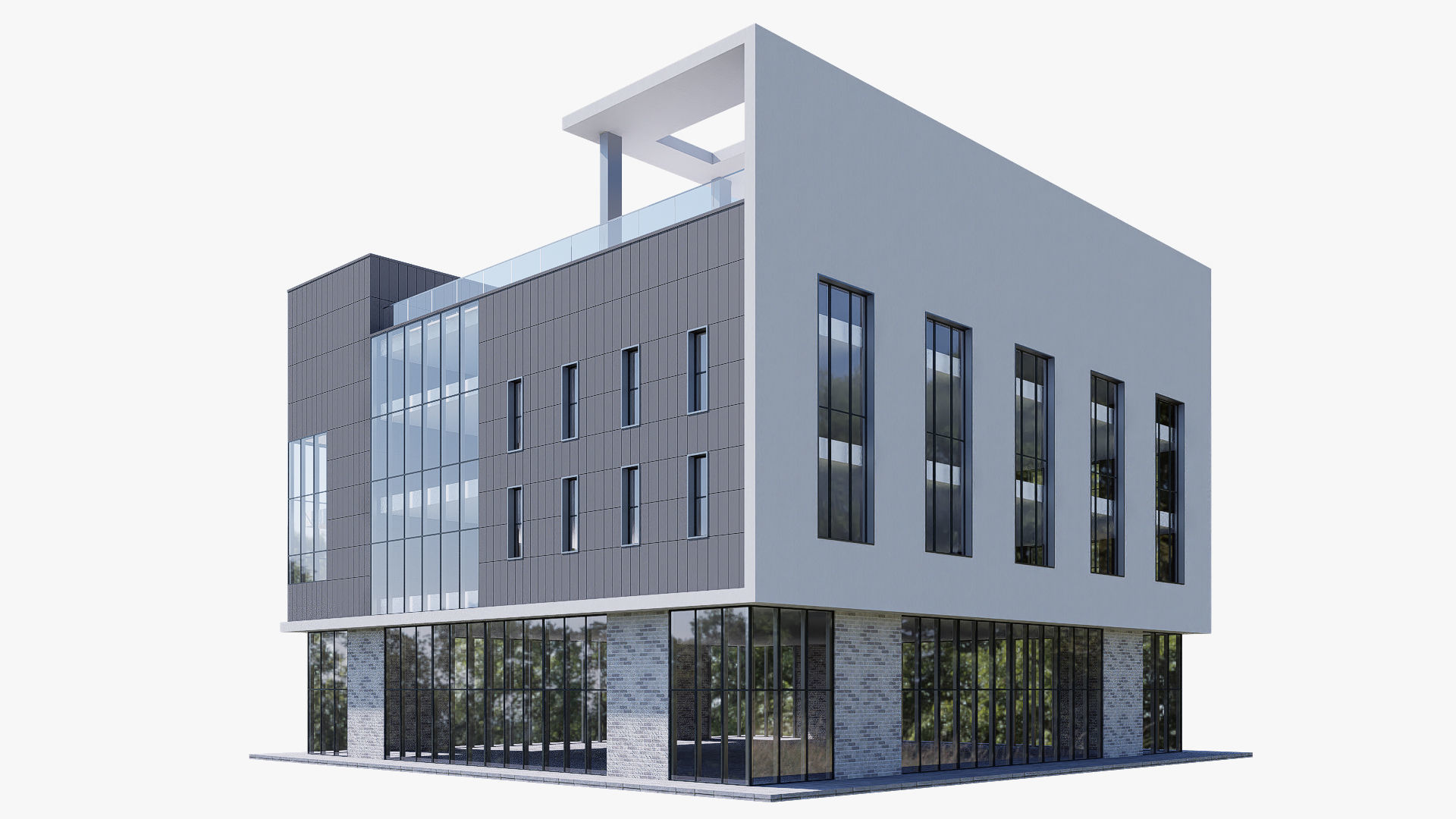 Hospital Low-poly 3D model_3