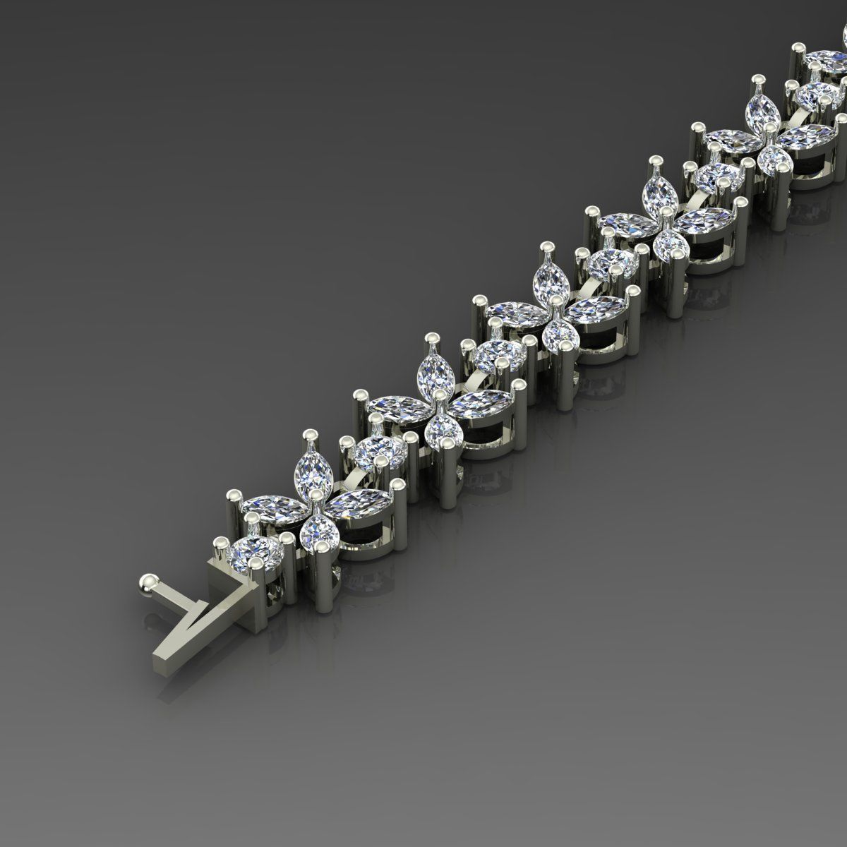 Gold and Silver Designer Bangles and Bracelets with CZ Diamonds 3D print model_38