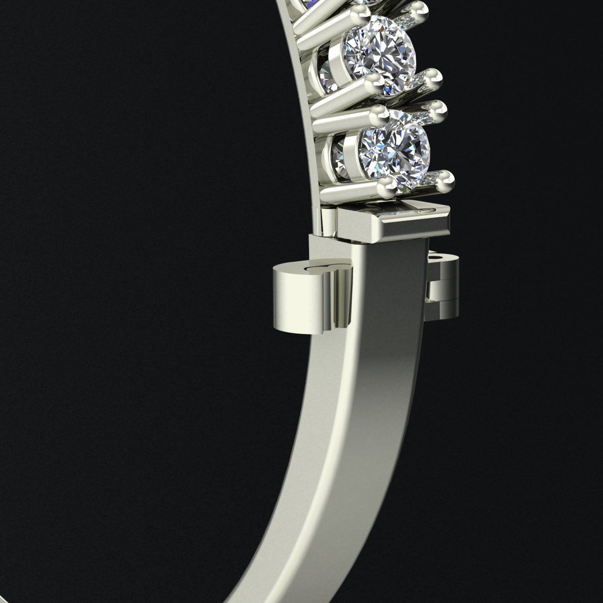 Gold and Silver Designer Bangles and Bracelets with CZ Diamonds 3D print model_106