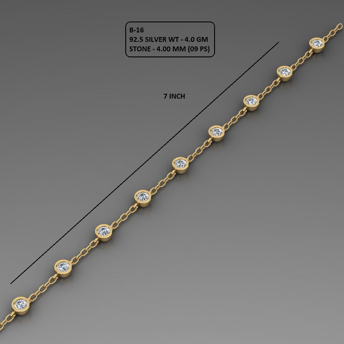 Gold and Silver Designer Bangles and Bracelets with CZ Diamonds 3D print model_103