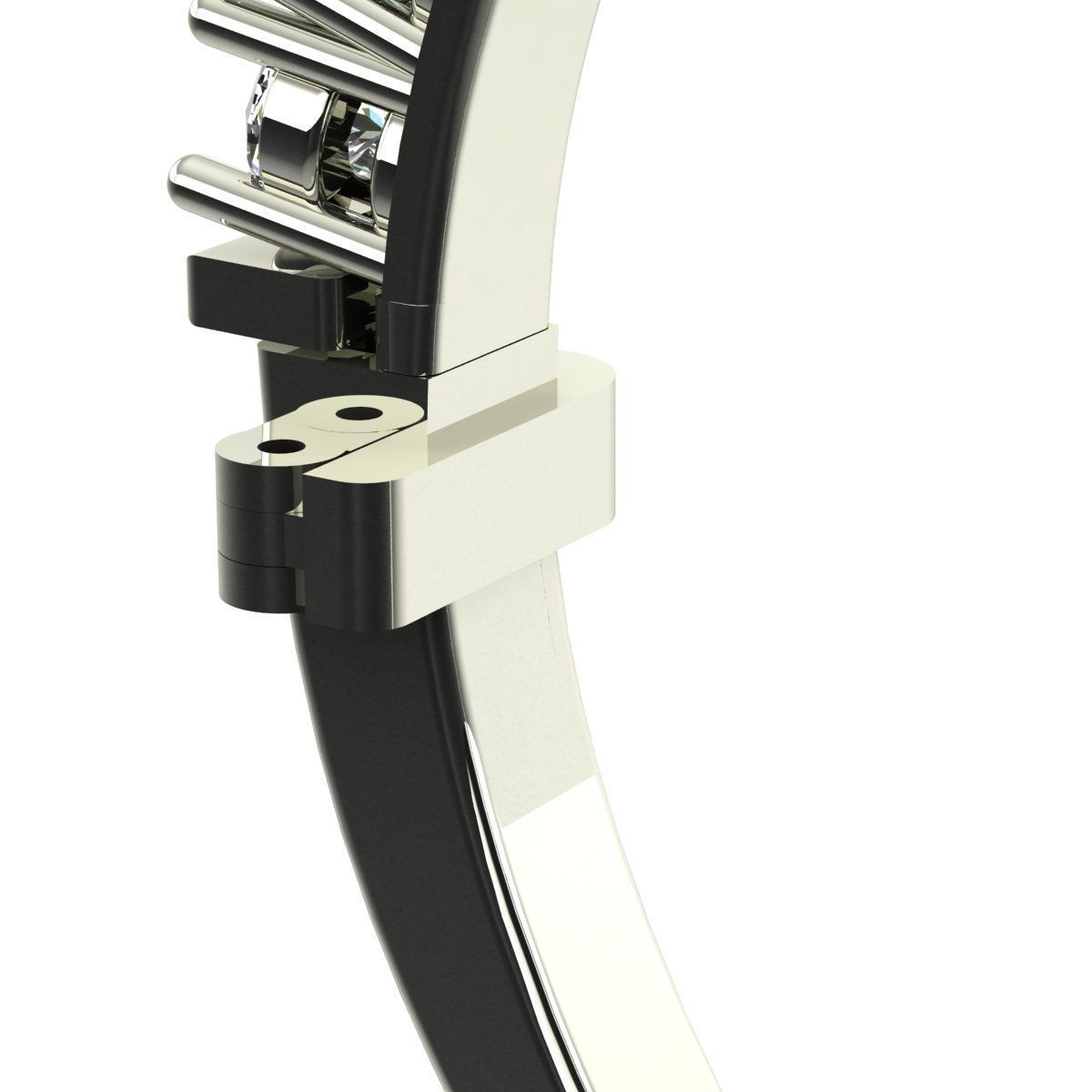 Gold and Silver Designer Bangles and Bracelets with CZ Diamonds 3D print model_82