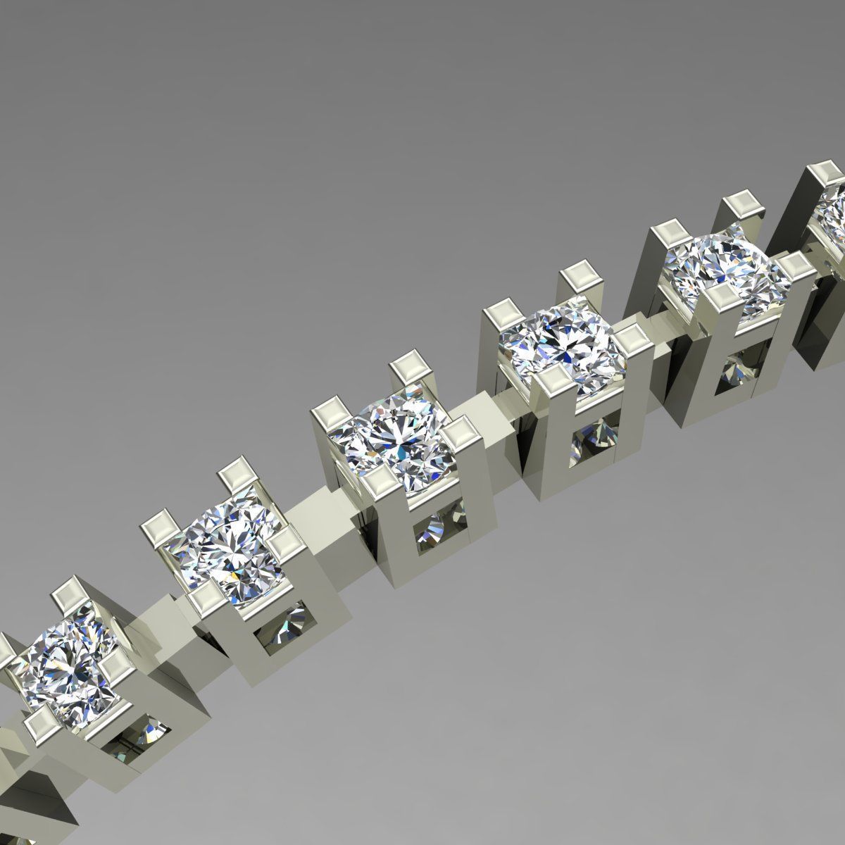 Gold and Silver Designer Bangles and Bracelets with CZ Diamonds 3D print model_70