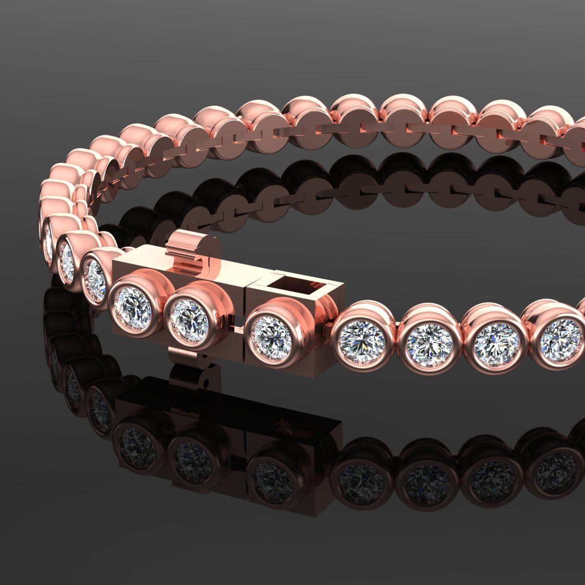 Gold and Silver Designer Bangles and Bracelets with CZ Diamonds 3D print model_97