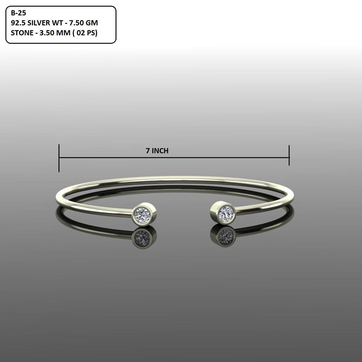 Gold and Silver Designer Bangles and Bracelets with CZ Diamonds 3D print model_58