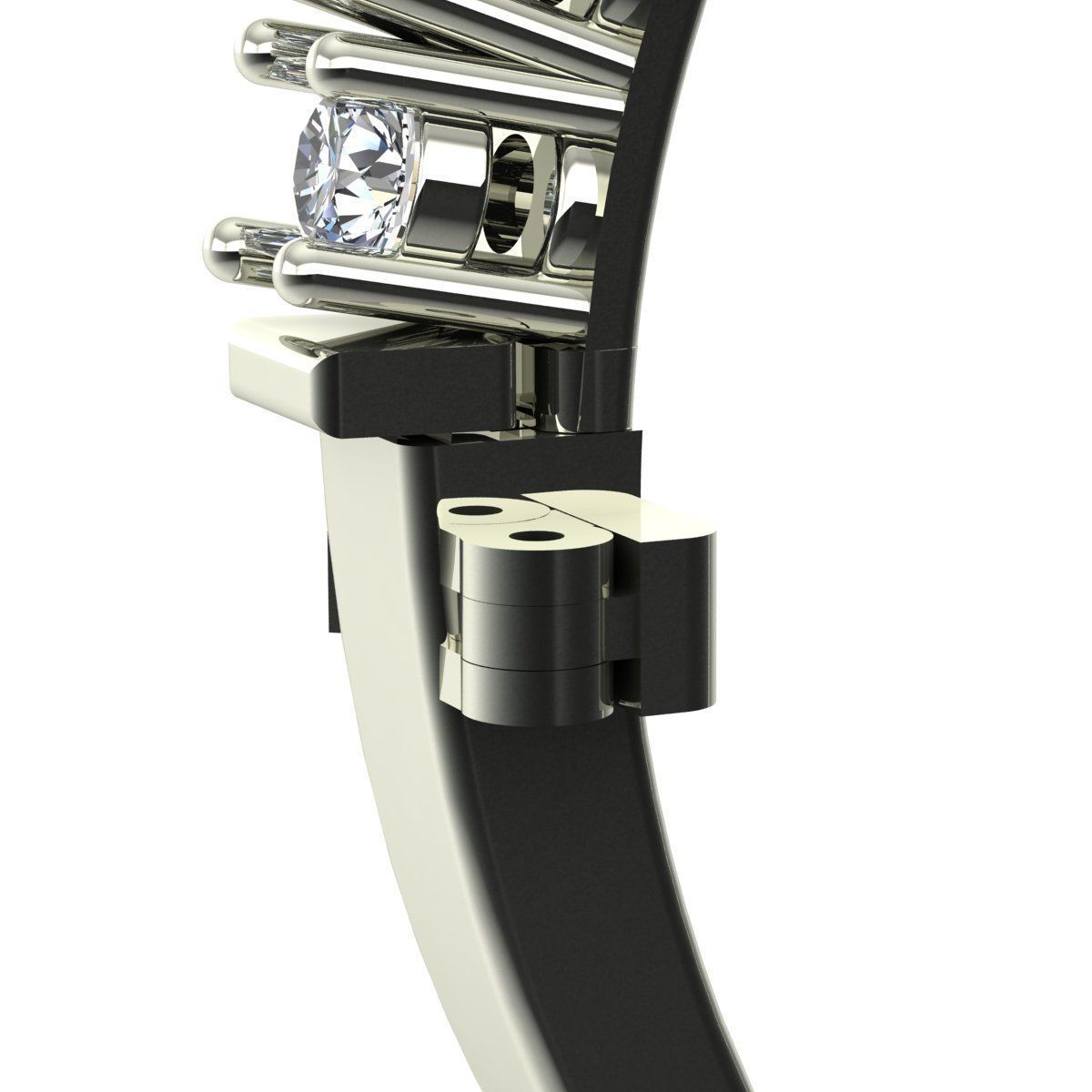 Gold and Silver Designer Bangles and Bracelets with CZ Diamonds 3D print model_99