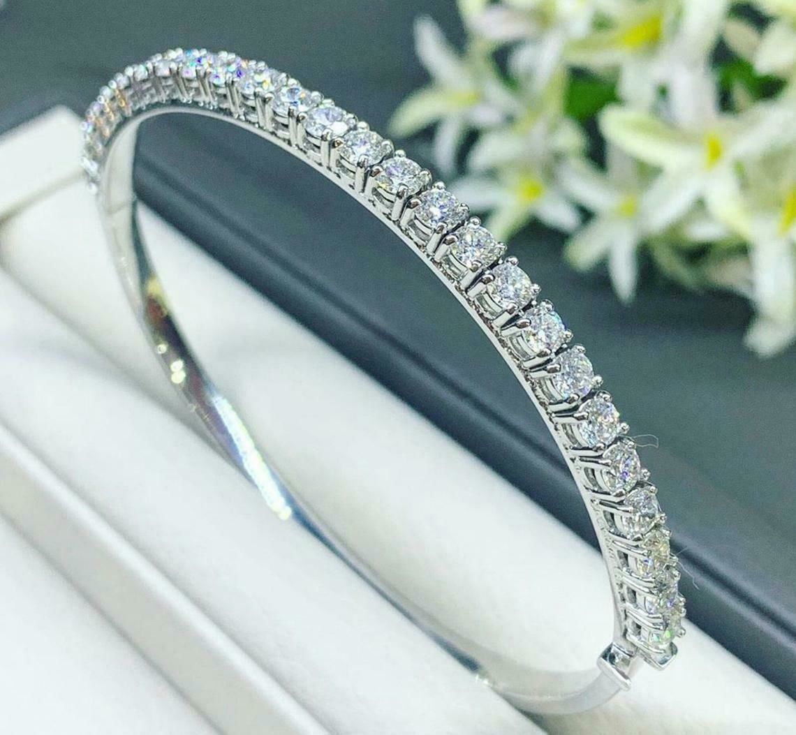 Gold and Silver Designer Bangles and Bracelets with CZ Diamonds 3D print model_88