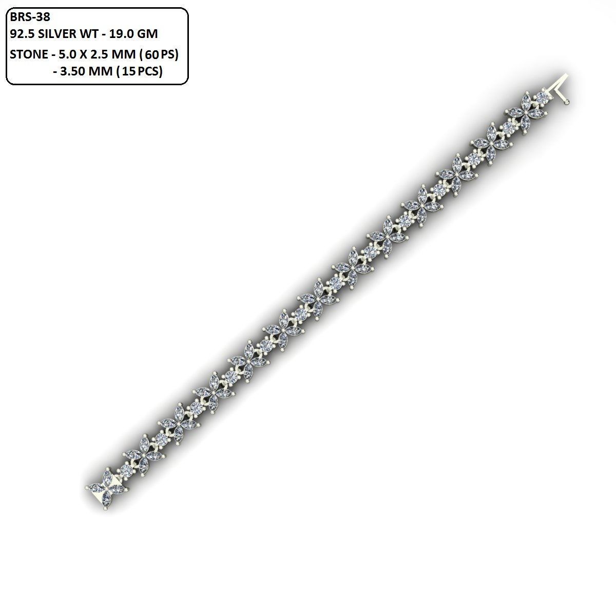 Gold and Silver Designer Bangles and Bracelets with CZ Diamonds 3D print model_89