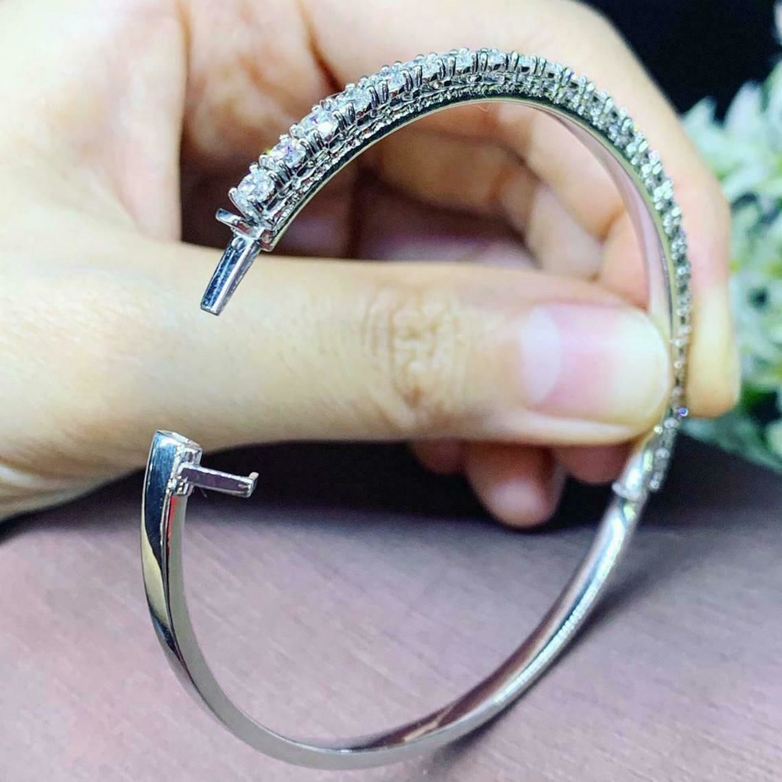 Gold and Silver Designer Bangles and Bracelets with CZ Diamonds 3D print model_79