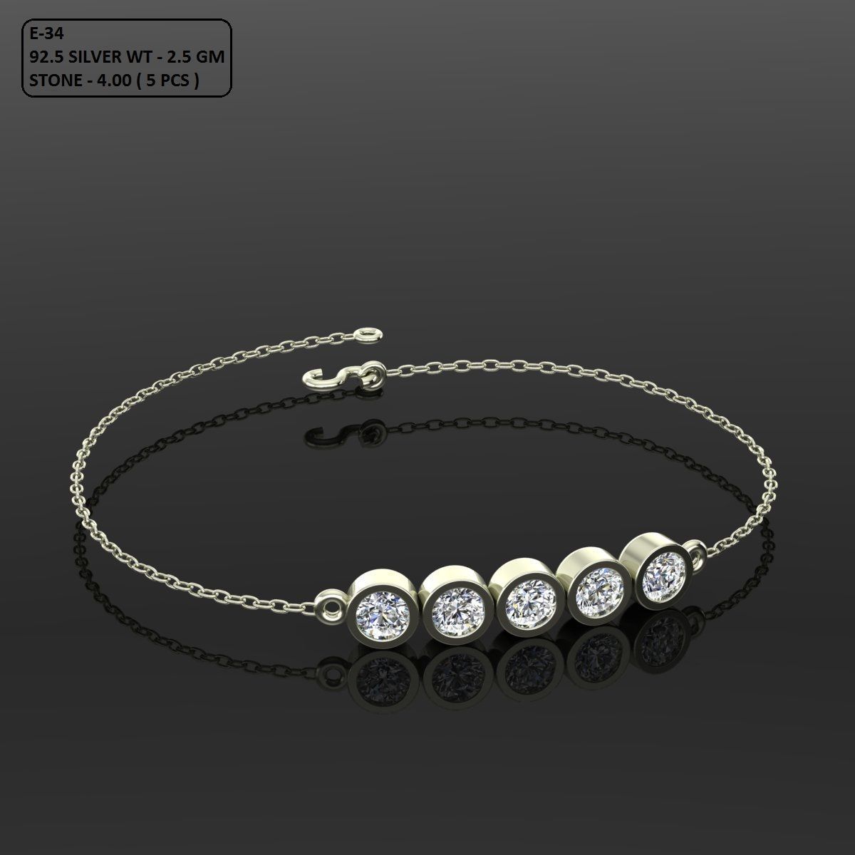 Gold and Silver Designer Bangles and Bracelets with CZ Diamonds 3D print model_56