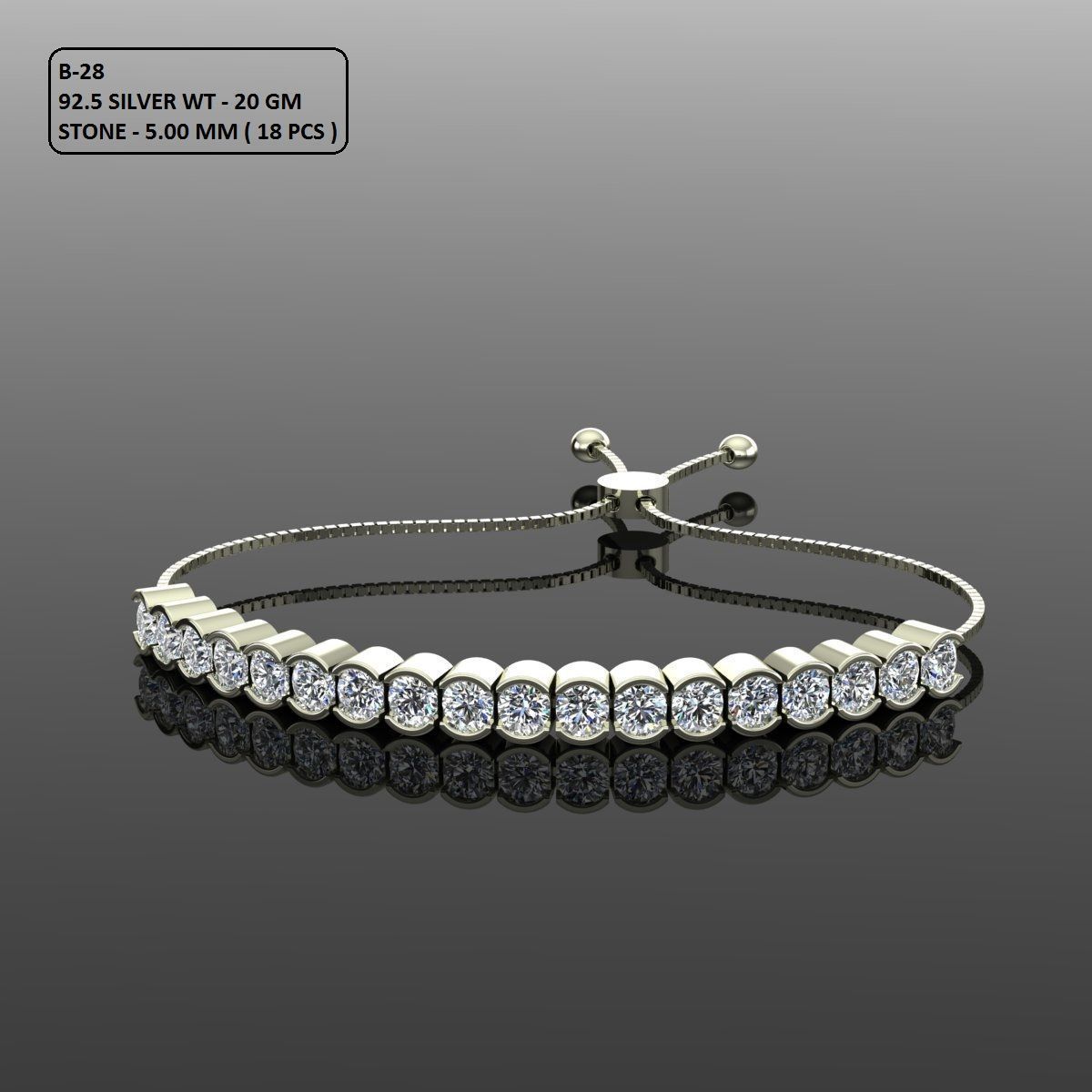 Gold and Silver Designer Bangles and Bracelets with CZ Diamonds 3D print model_109