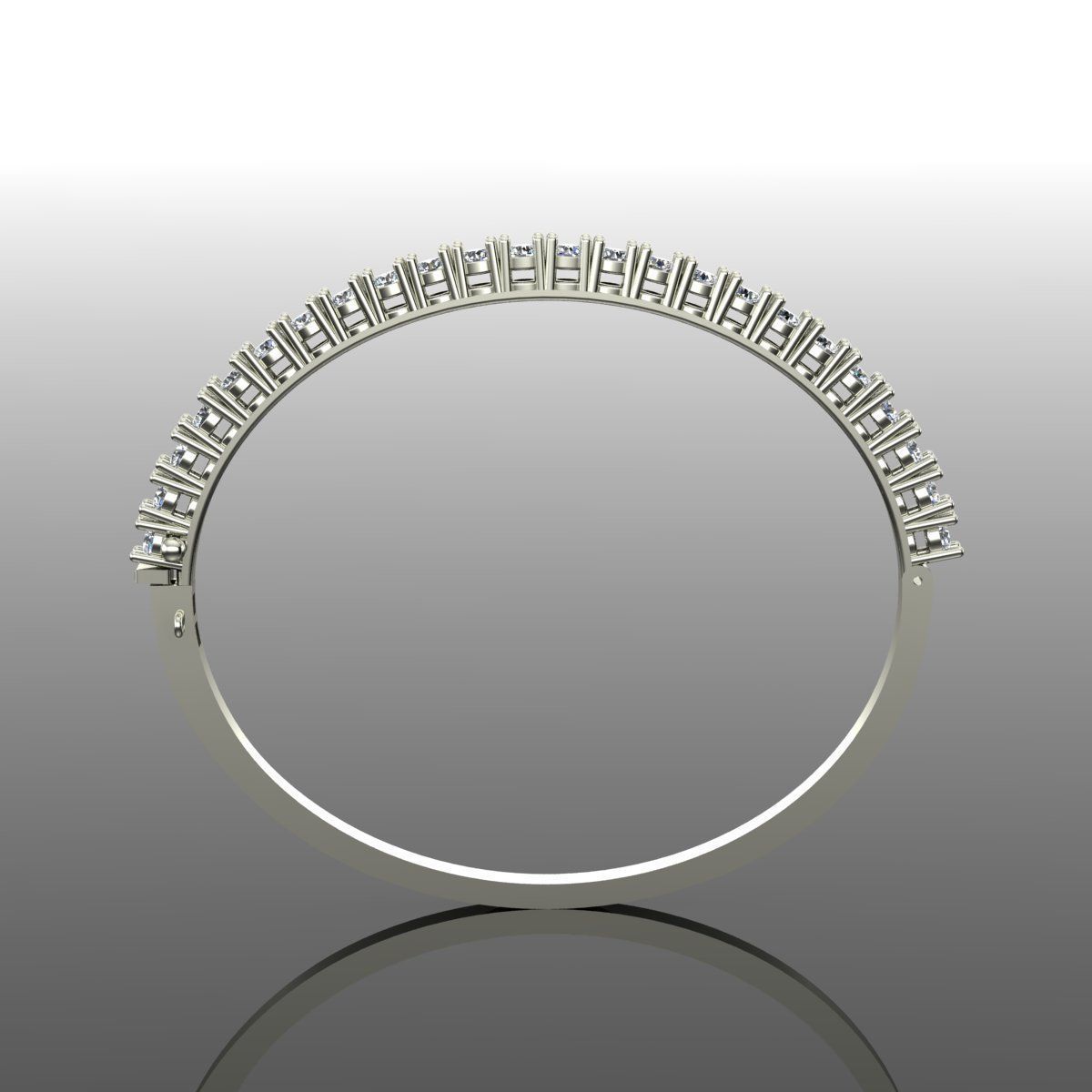 Gold and Silver Designer Bangles and Bracelets with CZ Diamonds 3D print model_92