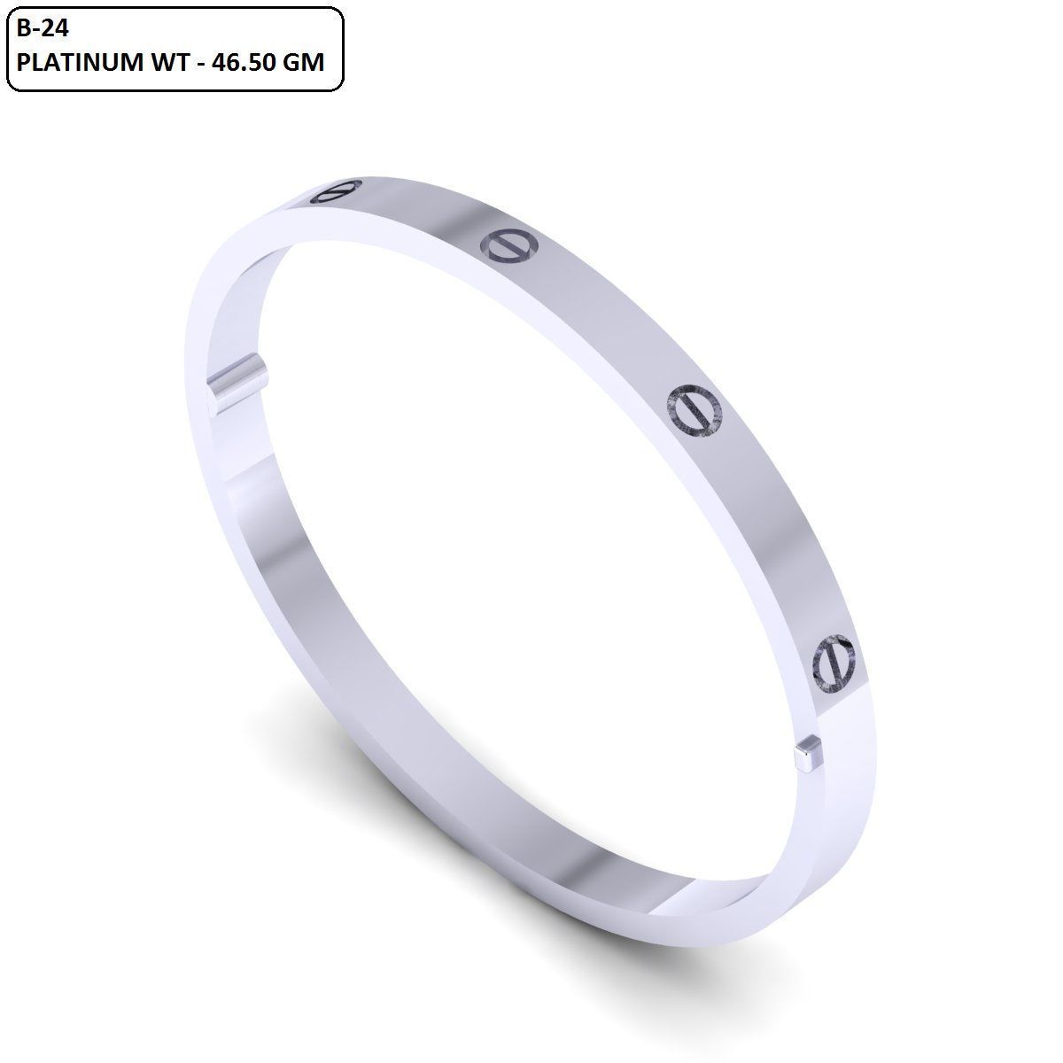 Gold and Silver Designer Bangles and Bracelets with CZ Diamonds 3D print model_61