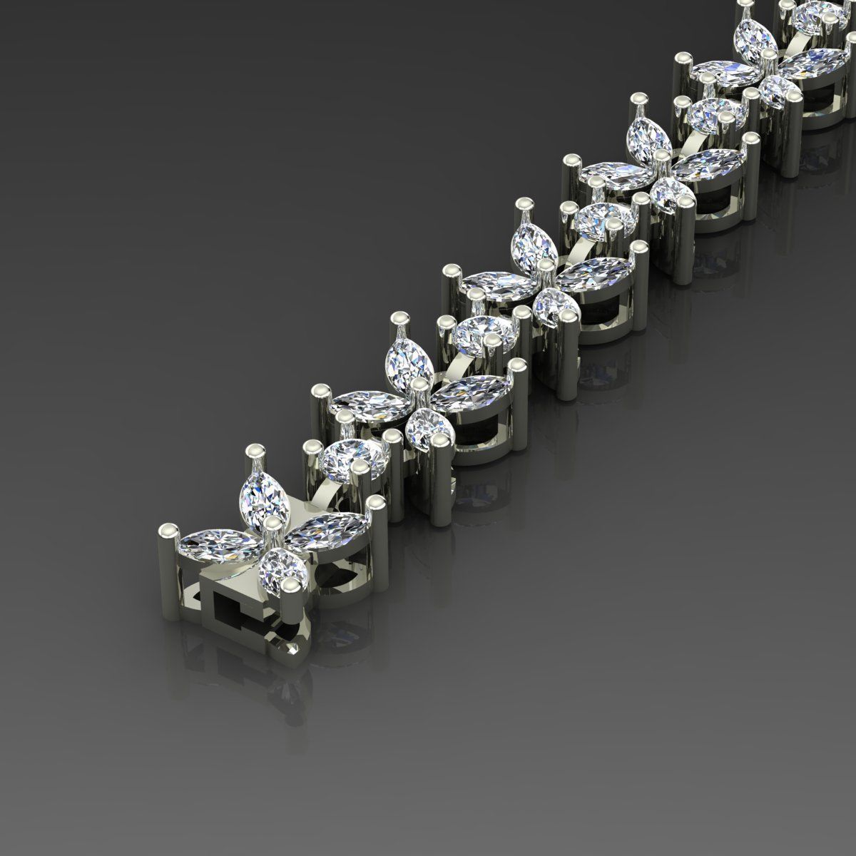 Gold and Silver Designer Bangles and Bracelets with CZ Diamonds 3D print model_51