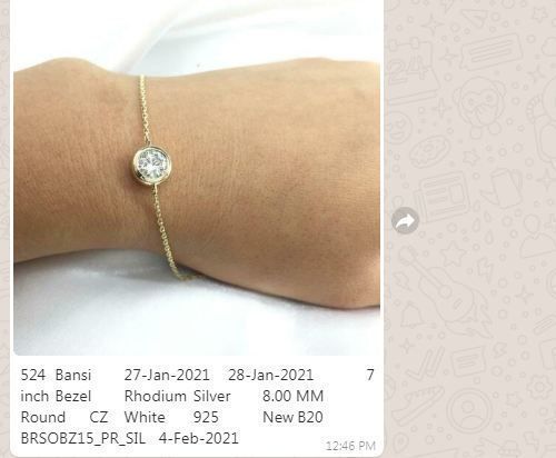 Gold and Silver Designer Bangles and Bracelets with CZ Diamonds 3D print model_30