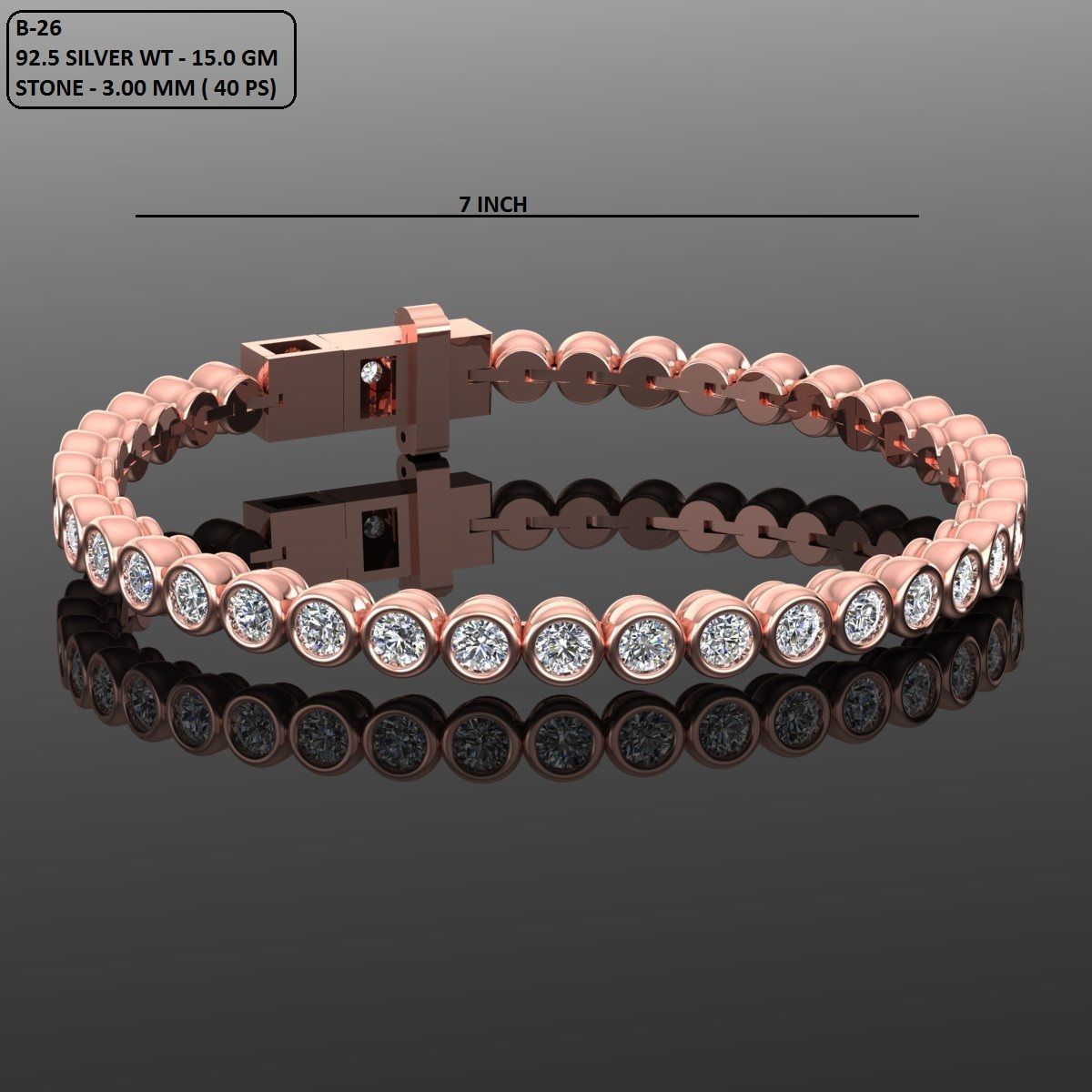 Gold and Silver Designer Bangles and Bracelets with CZ Diamonds 3D print model_117