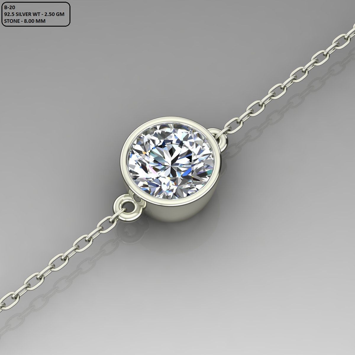 Gold and Silver Designer Bangles and Bracelets with CZ Diamonds 3D print model_105