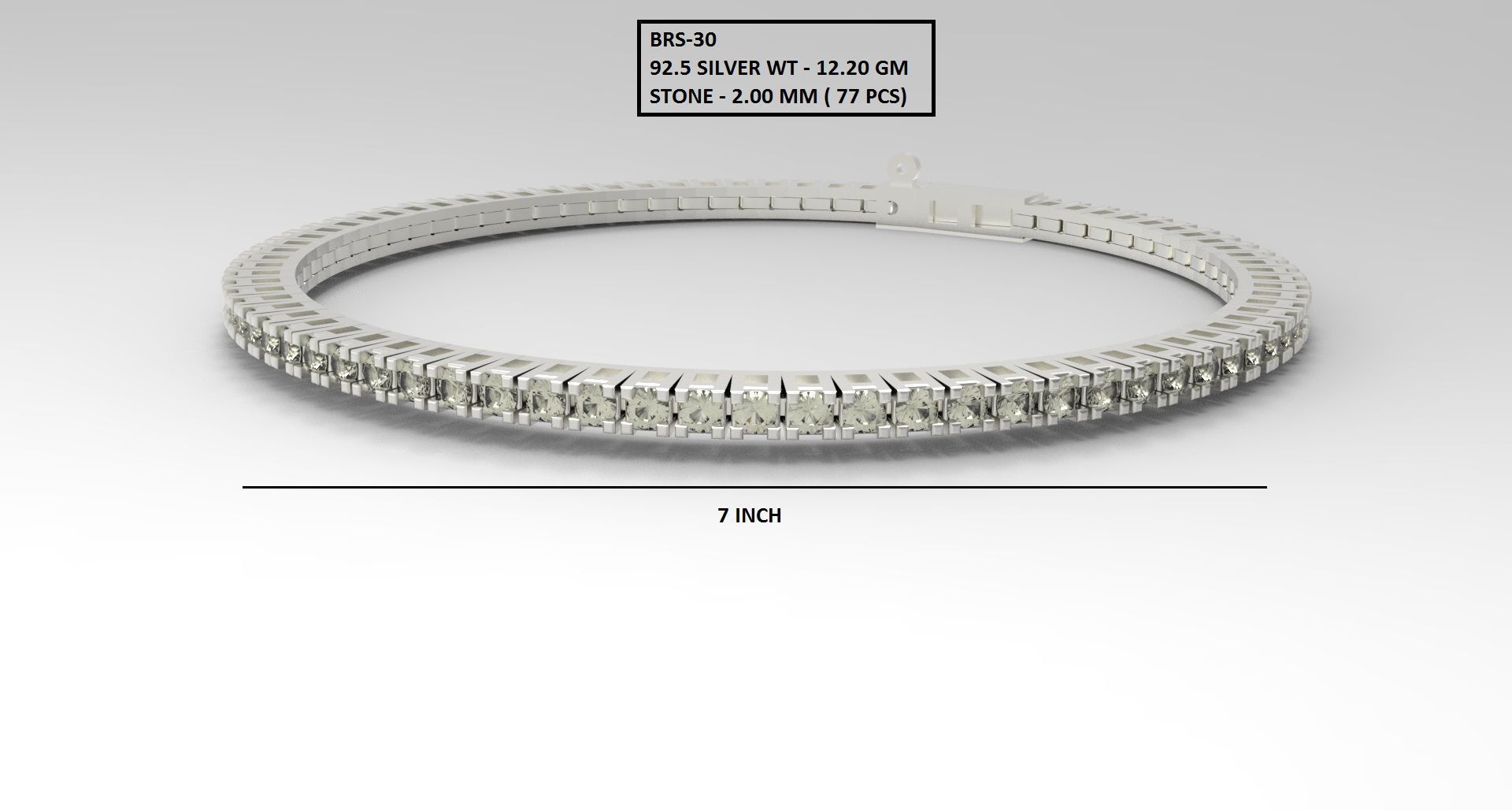 Gold and Silver Designer Bangles and Bracelets with CZ Diamonds 3D print model_90