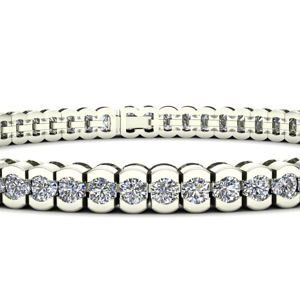 Gold and Silver Designer Bangles and Bracelets with CZ Diamonds 3D print model_93