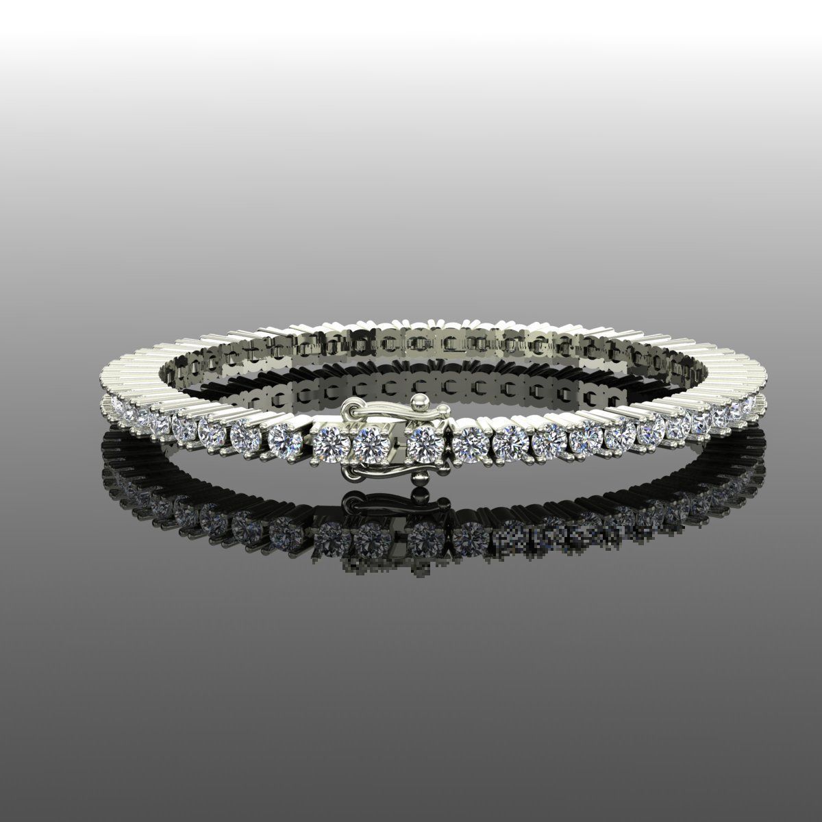Gold and Silver Designer Bangles and Bracelets with CZ Diamonds 3D print model_104