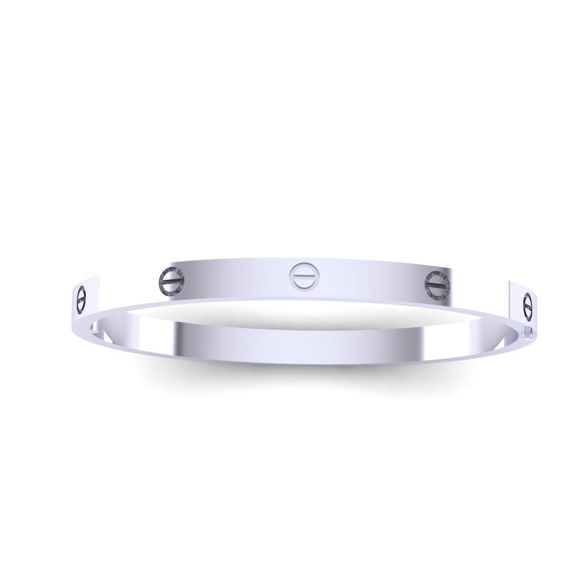 Gold and Silver Designer Bangles and Bracelets with CZ Diamonds 3D print model_127