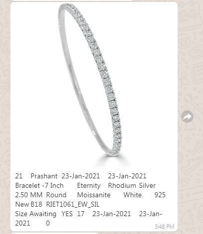 Gold and Silver Designer Bangles and Bracelets with CZ Diamonds 3D print model_40