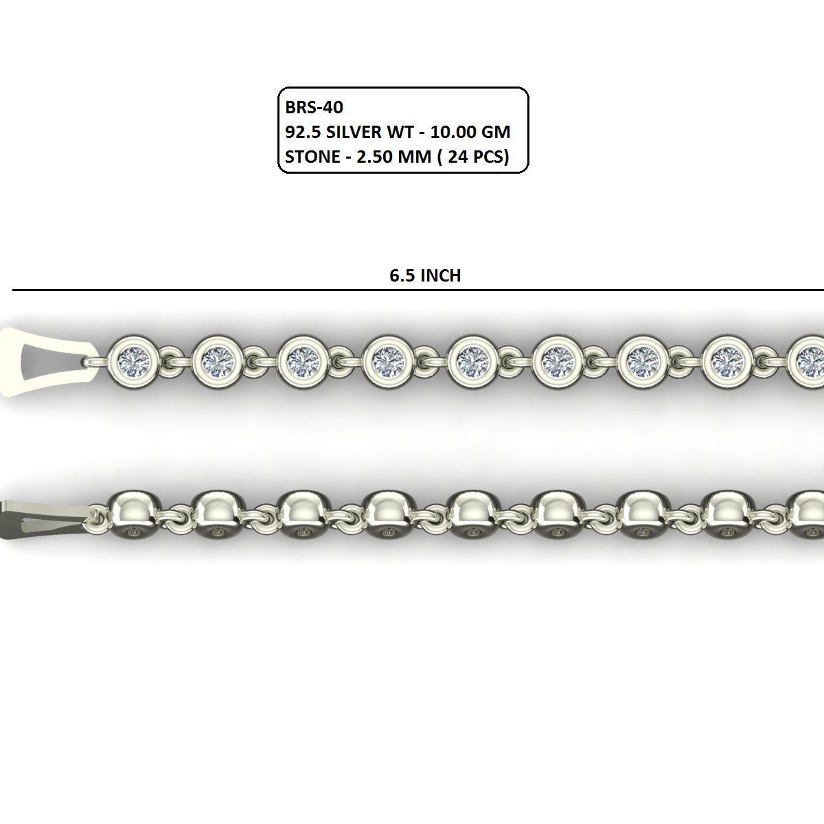 Gold and Silver Designer Bangles and Bracelets with CZ Diamonds 3D print model_57