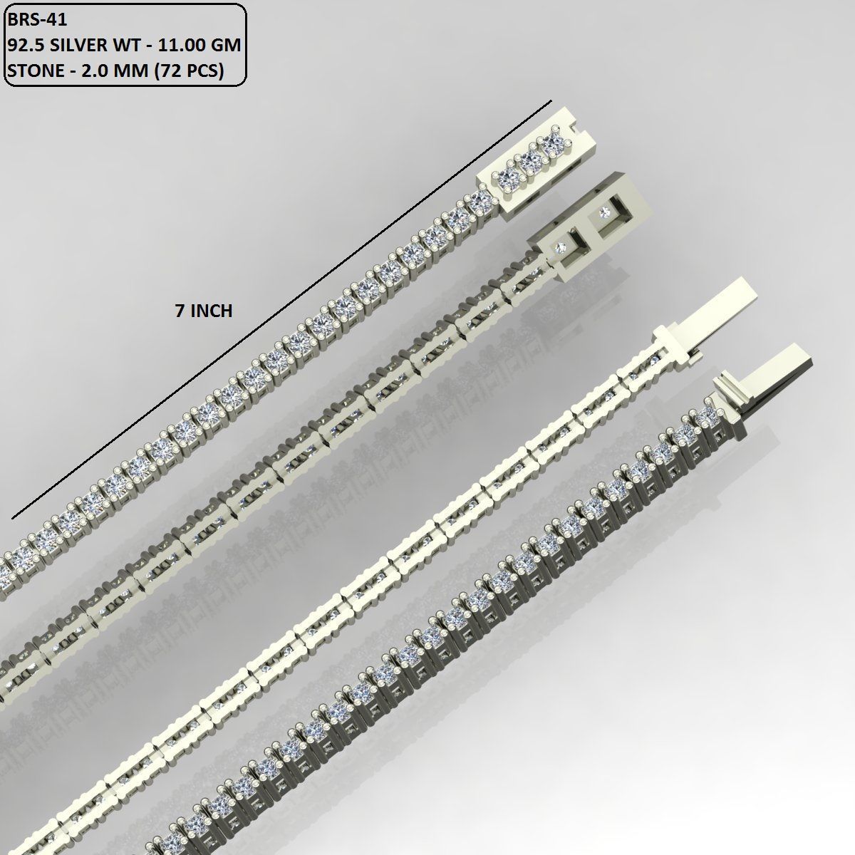 Gold and Silver Designer Bangles and Bracelets with CZ Diamonds 3D print model_69