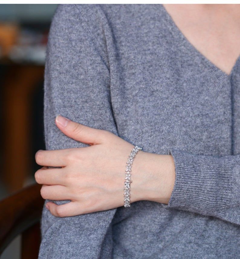 Gold and Silver Designer Bangles and Bracelets with CZ Diamonds 3D print model_36