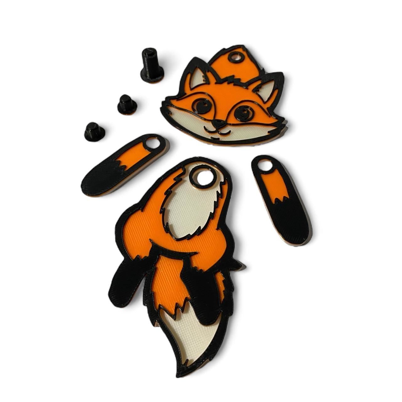 Hanging cute fox keychain 3D print model_4