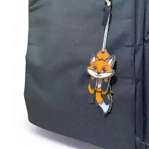 Hanging cute fox keychain 3D print model