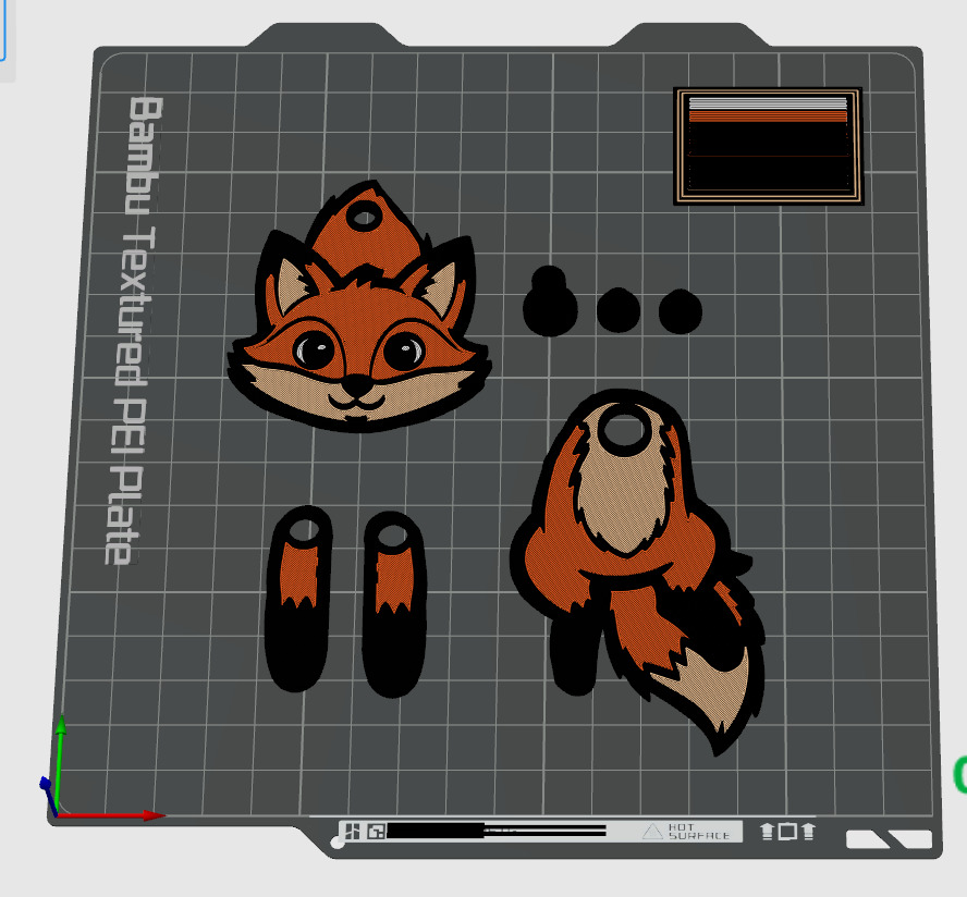 Hanging cute fox keychain 3D print model_1
