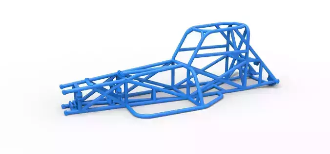 Frame of Supermodified front engine race car V3 Scale 1 to 25 3D print model