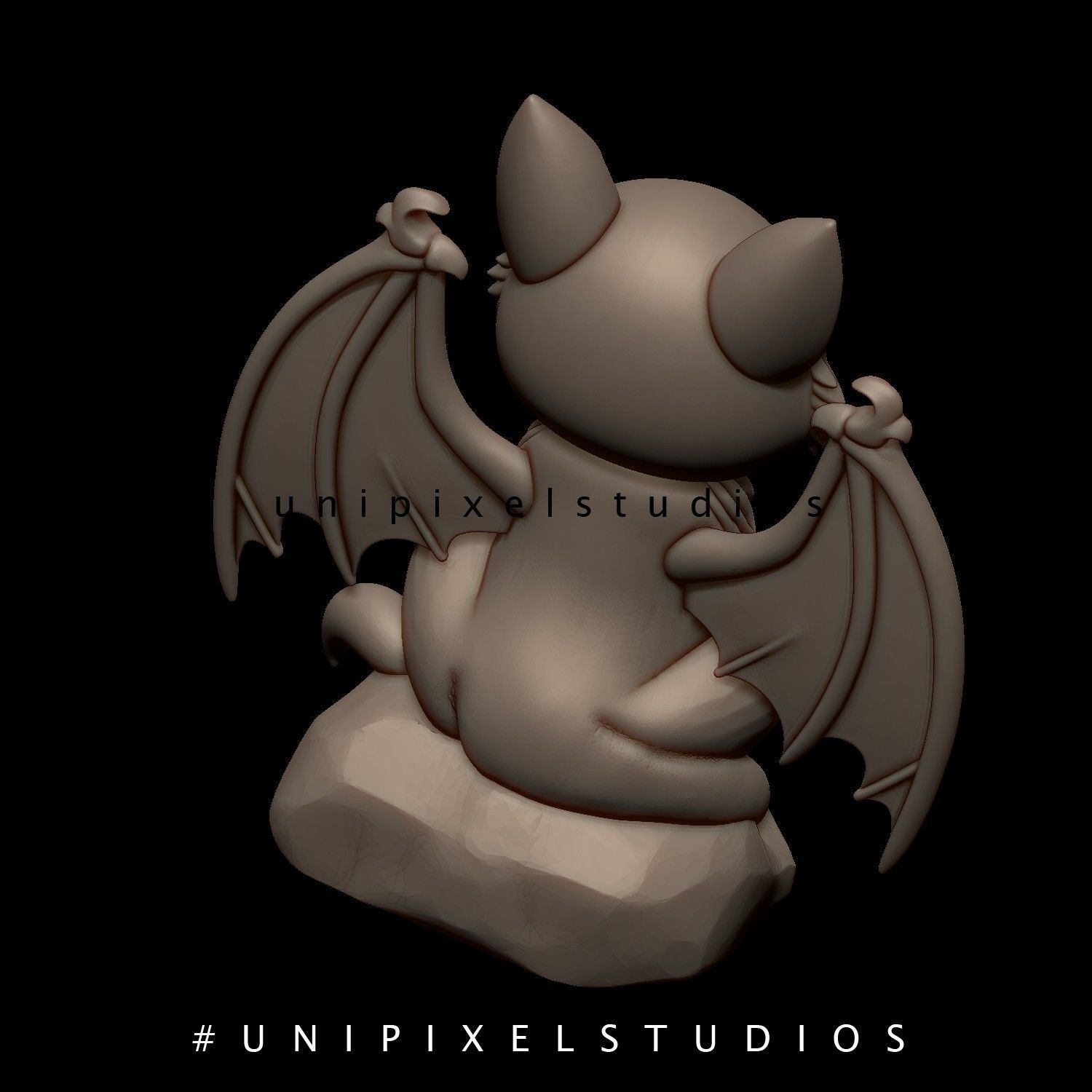 Cute Halloween Bat-Cat STL 3D print model_5