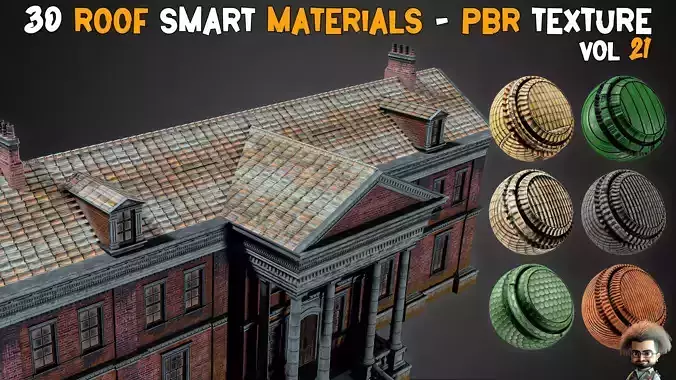 30 Roof Smart Materials   PBR Texture   Vol 21