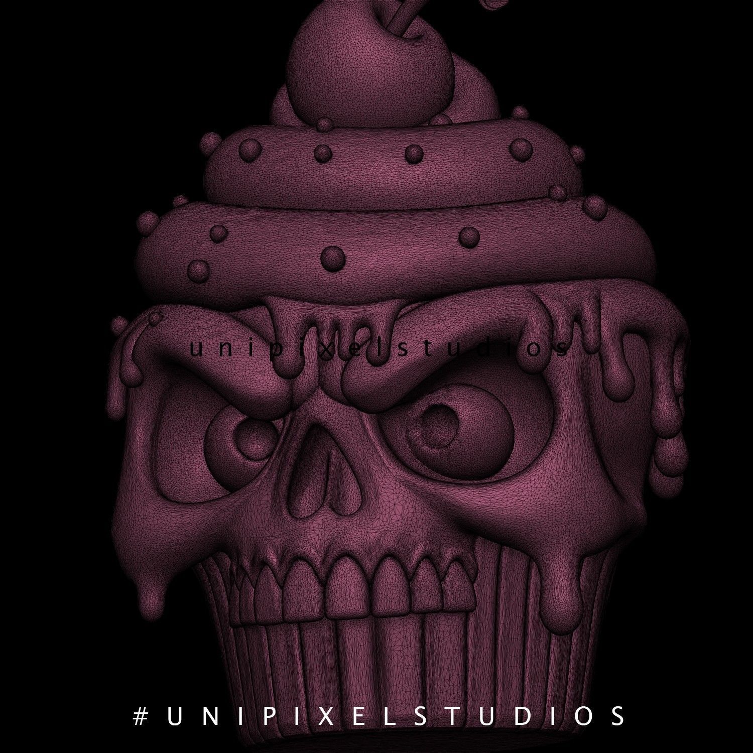 Halloween cupcake skull 3D model  3D print model_7