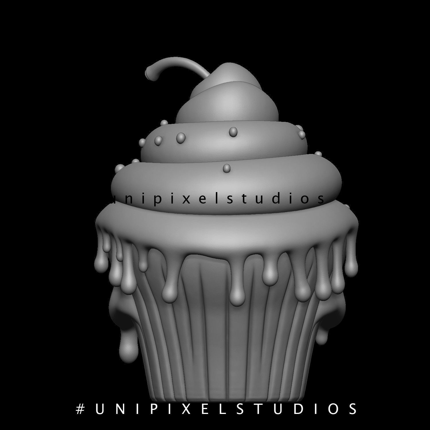 Halloween cupcake skull 3D model  3D print model_3