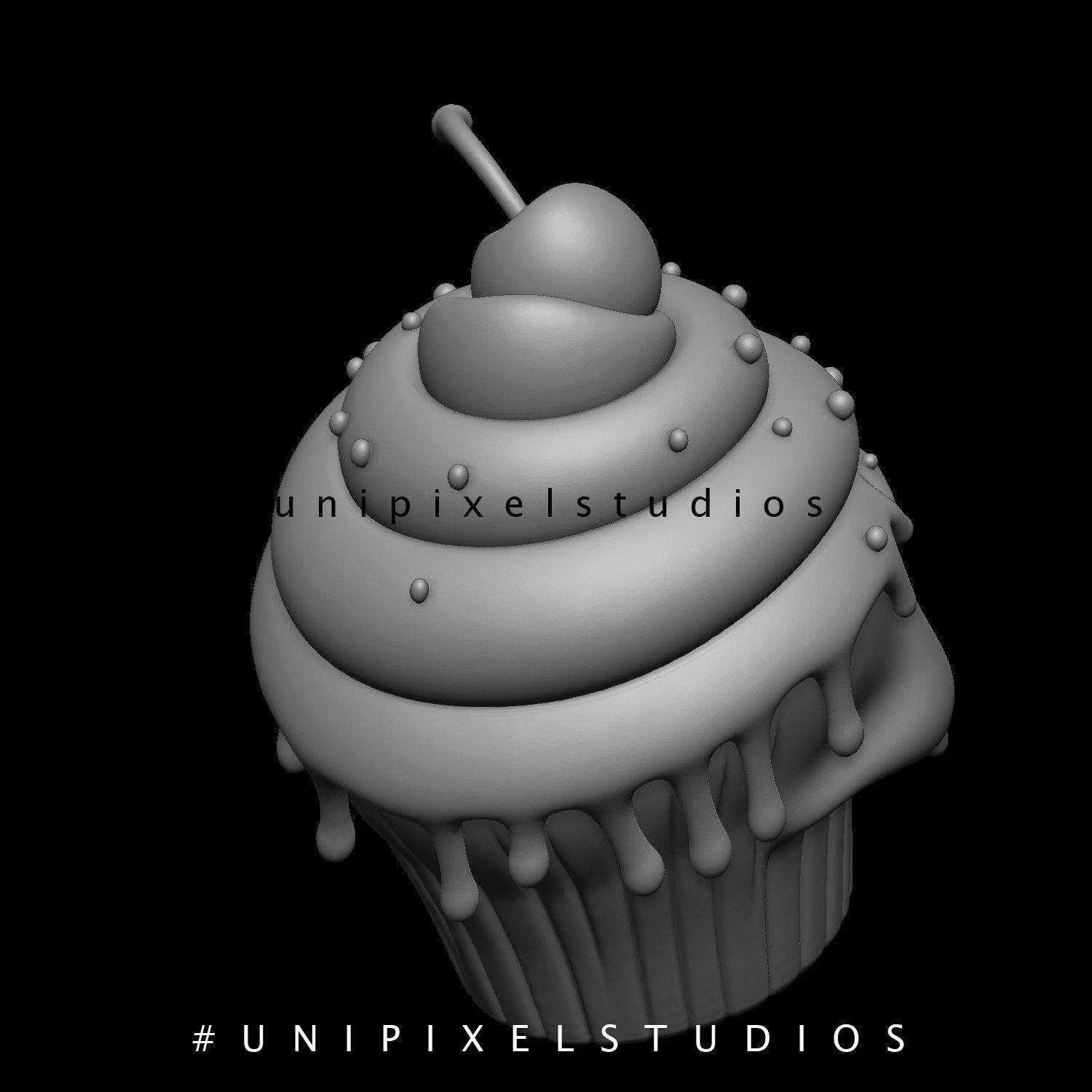 Halloween cupcake skull 3D model  3D print model_4