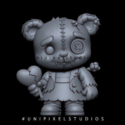 cute Halloween teddy bear  STL 3D print model