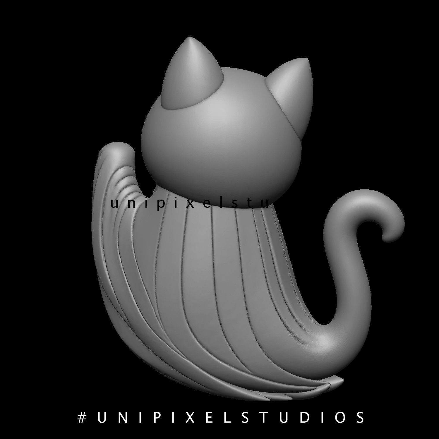 Halloween ghost cat 3D model STL 3D print model_4