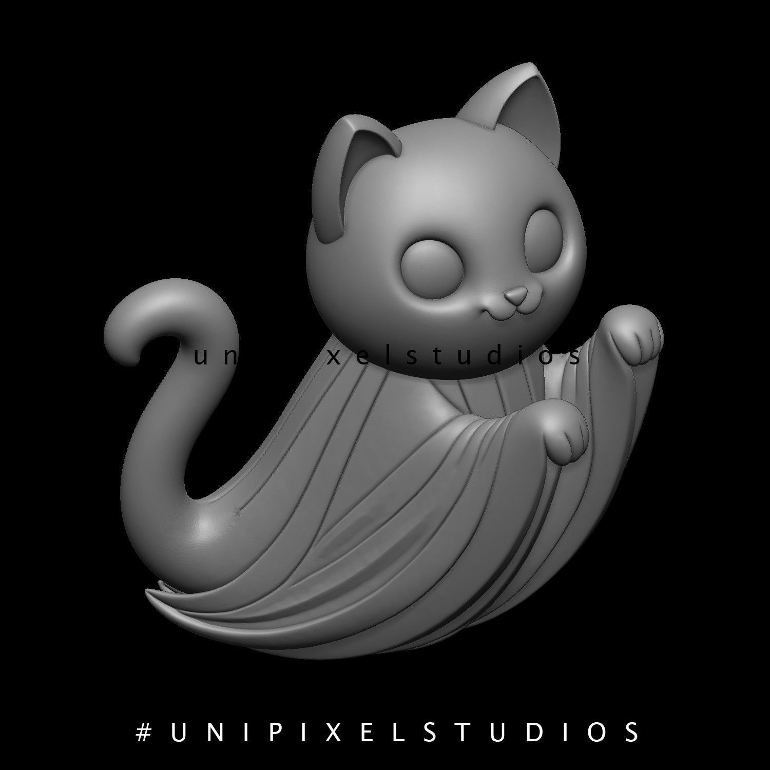 Halloween ghost cat 3D model STL 3D print model_1