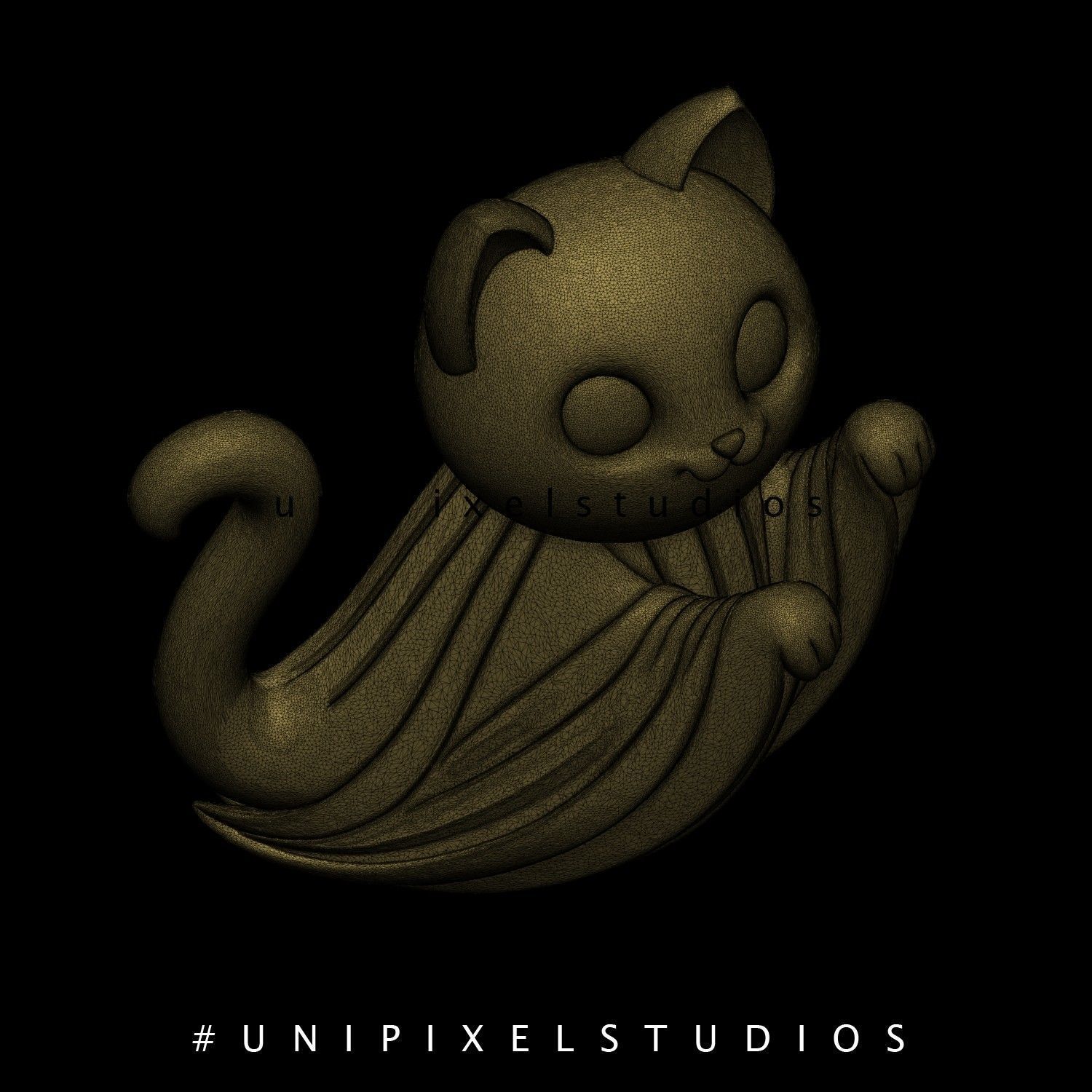 Halloween ghost cat 3D model STL 3D print model_8